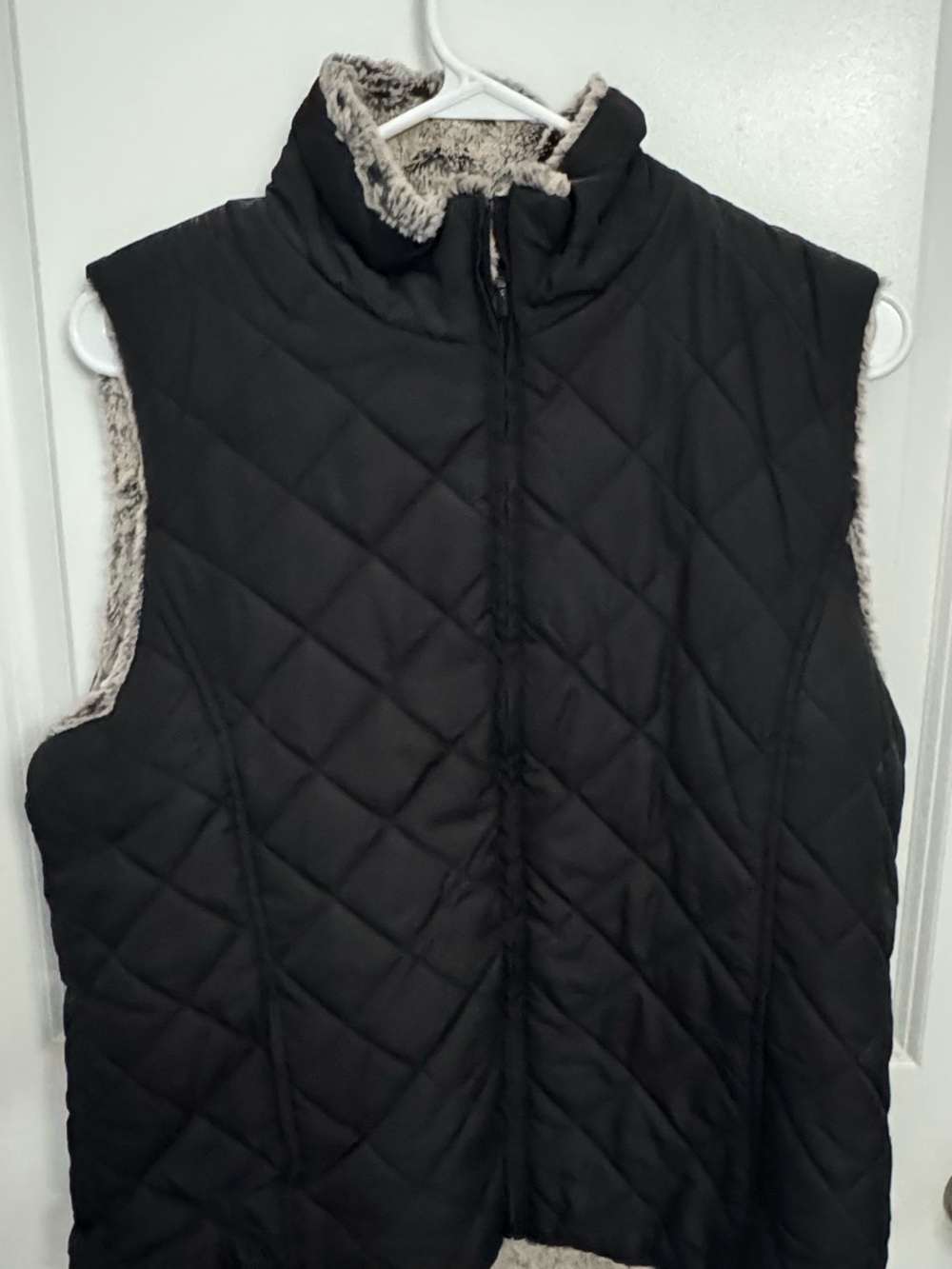 Cozy Faux Fur Sleeveless Vest in Light Taupe - Picture 2 of 2